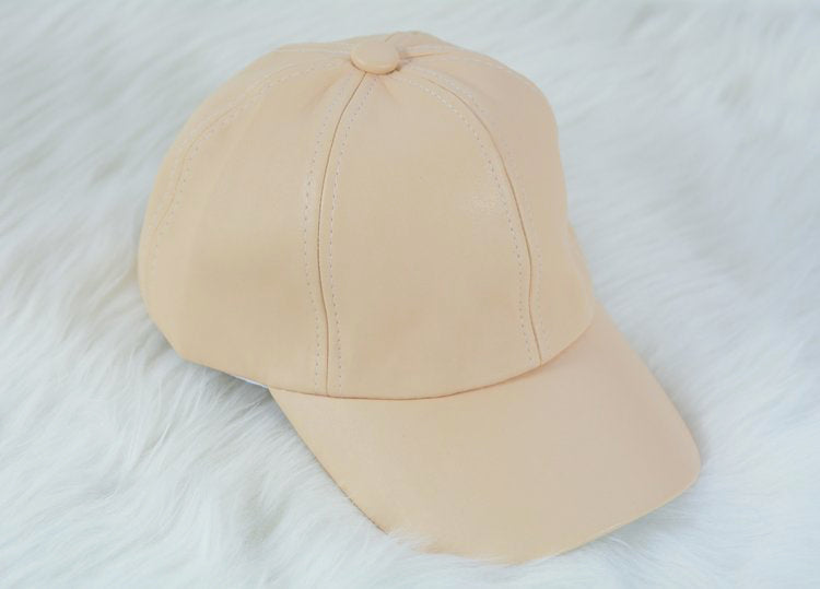 VEGAN LEATHER CAP (BLUSH)