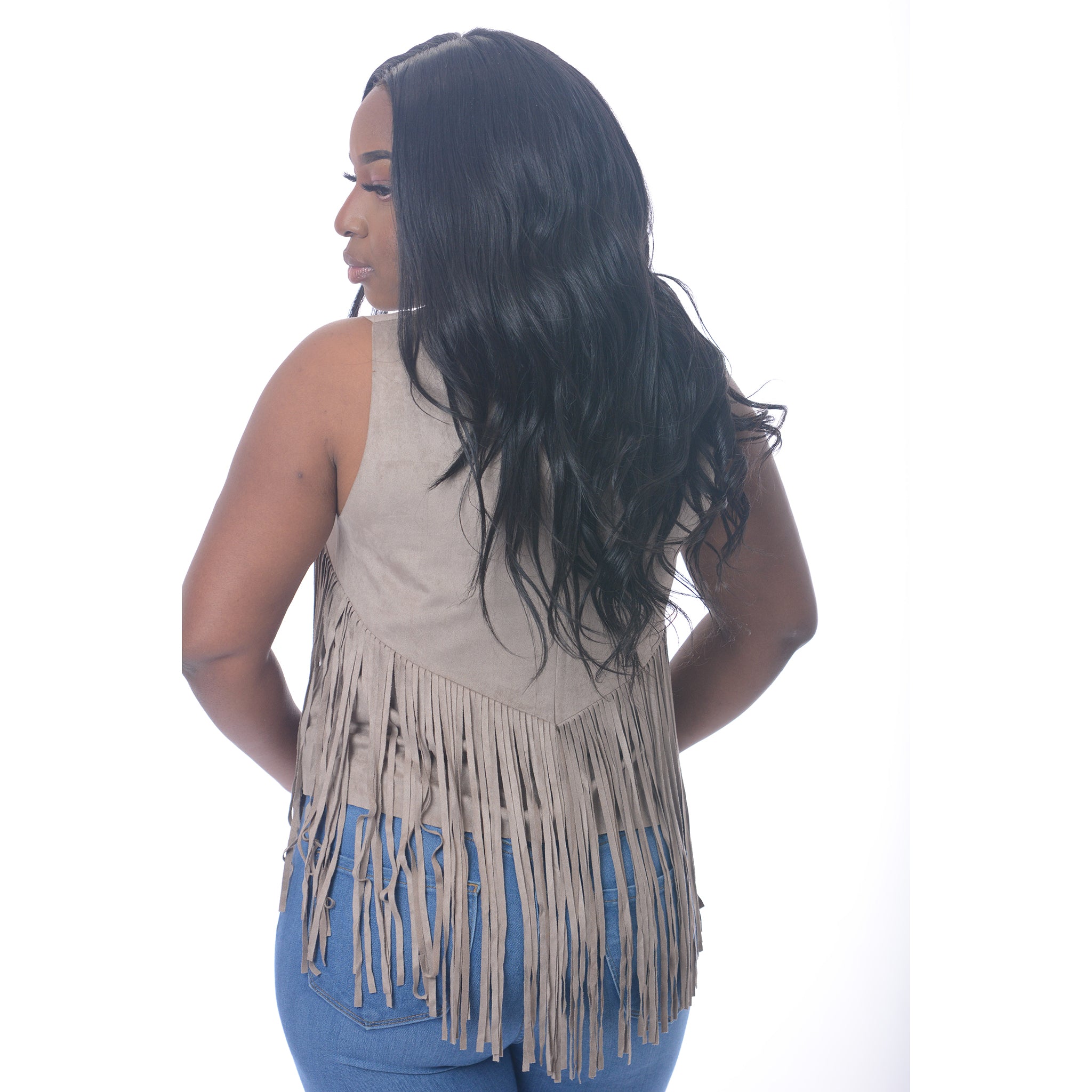 MIRANDA CROP FRINGE TOP (TAN)