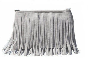 VIVIV FRINGE CLUTCH (GREY)