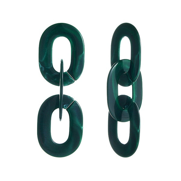 Chain Earrings (Green)
