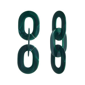Chain Earrings (Green)