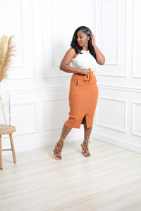 JORDYN MIDI SKIRT  (CAMEL)