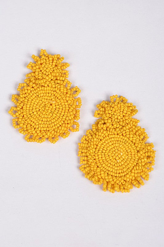 NAOMI BEADED EARRINGS (YELLOW)