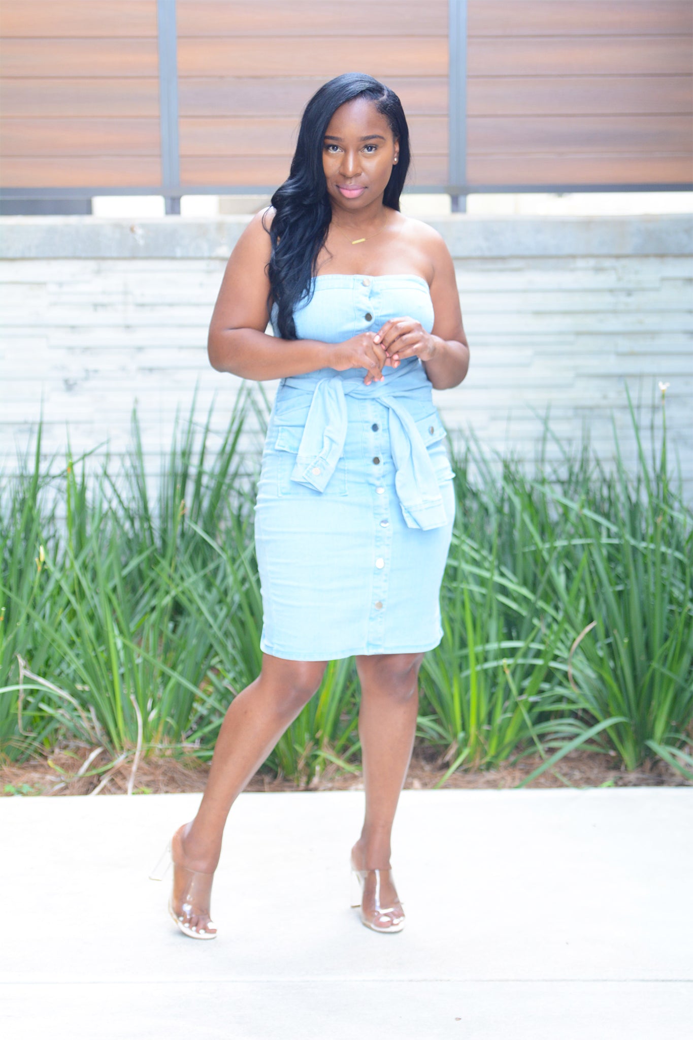 CHYNELL DRESS (LIGHT DENIM)