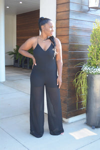 NICHOLE SHEER LEG JUMPSUIT (BLACK)