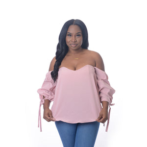 JULIET OFF SHOULDER TOP (PINK)