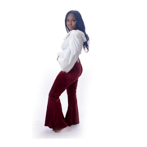 CARI FLARE LEG PANT (WINE)